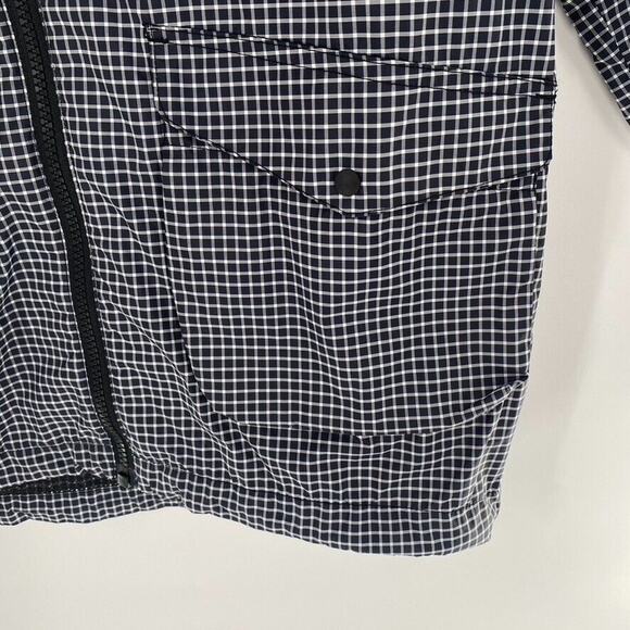 Nike AS Slant FZ Windbreaker Jacket Mens Lightweight Black White Check Sz M - Picture 4 of 12